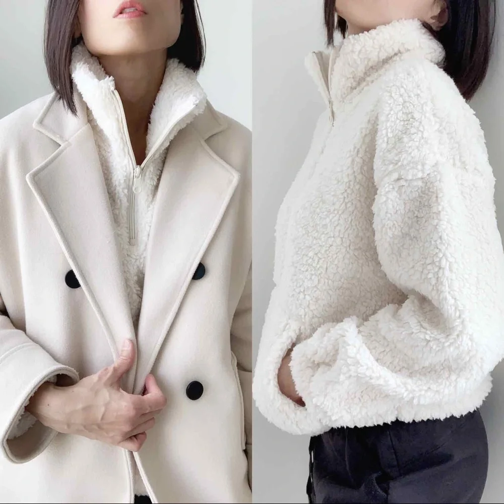 COZY PLUSH SHERPA SWEATER - OFF WHITE - Picture 10 of 12
